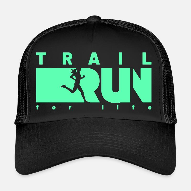 TRAIL RUN for life - Trucker Cap - Schwarz/Schwarz