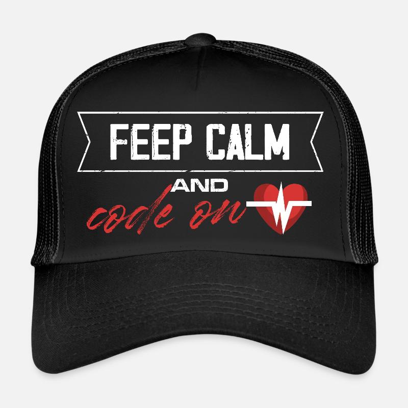 Restez calme et codez Casquette trucker 