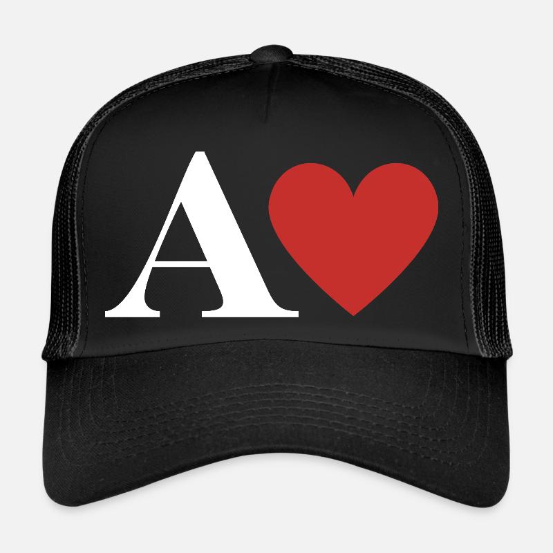 Red Heart Letter Trucker Cap