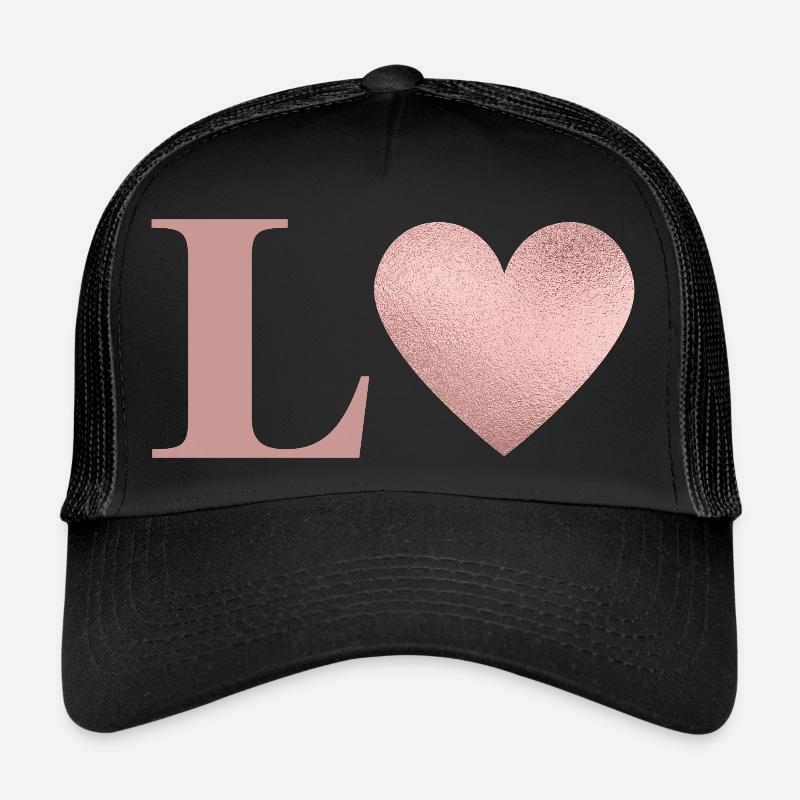 Buchstabe l Herz roségold Trucker Cap