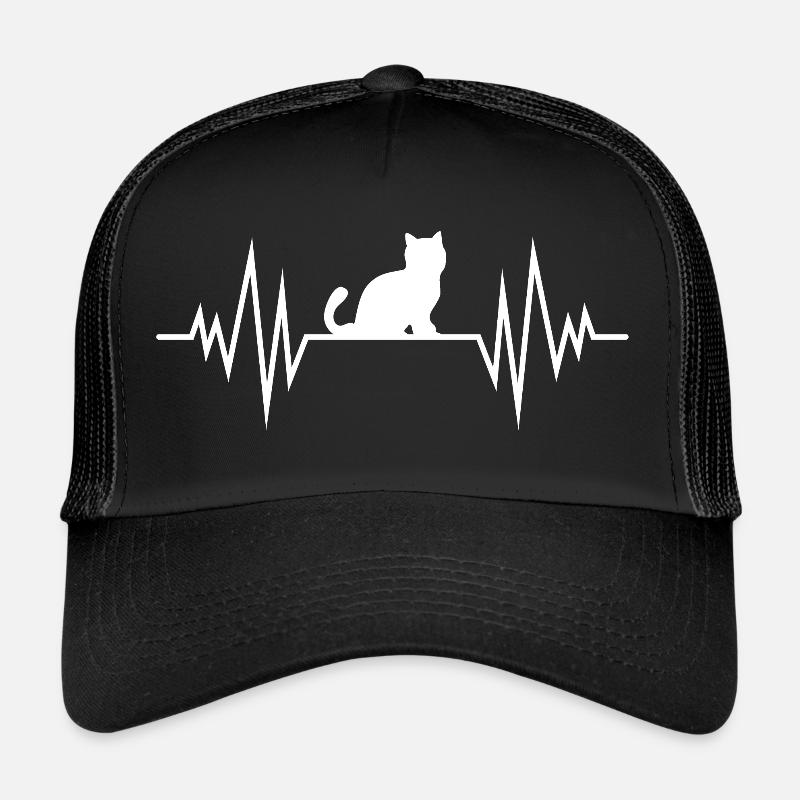 Battement de coeur avec chat Casquette trucker 
