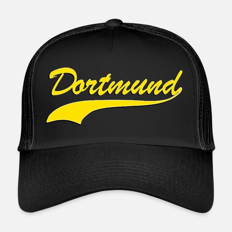 Dortmund lettrage rétro jaune Casquette trucker 