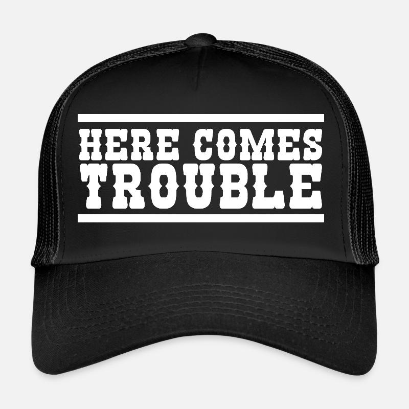 Here comes Trouble - Trucker Cap - Schwarz/Schwarz