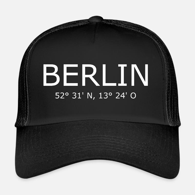 Berlin Coordinates - Germany Brandenburg Gate Trucker Cap