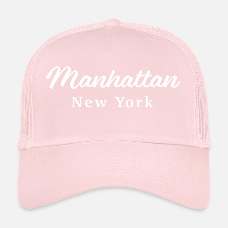 Manhattan New York NYC Fancy Script Gift Trucker Cap