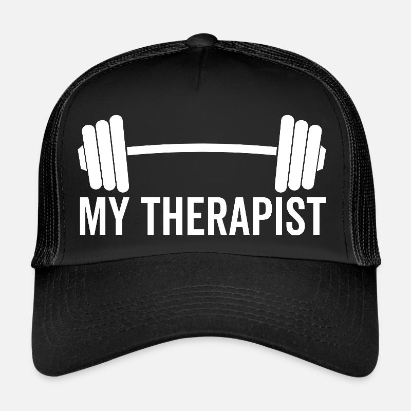 Langhantel Mein Therapeut - Trucker Cap - Schwarz/Schwarz