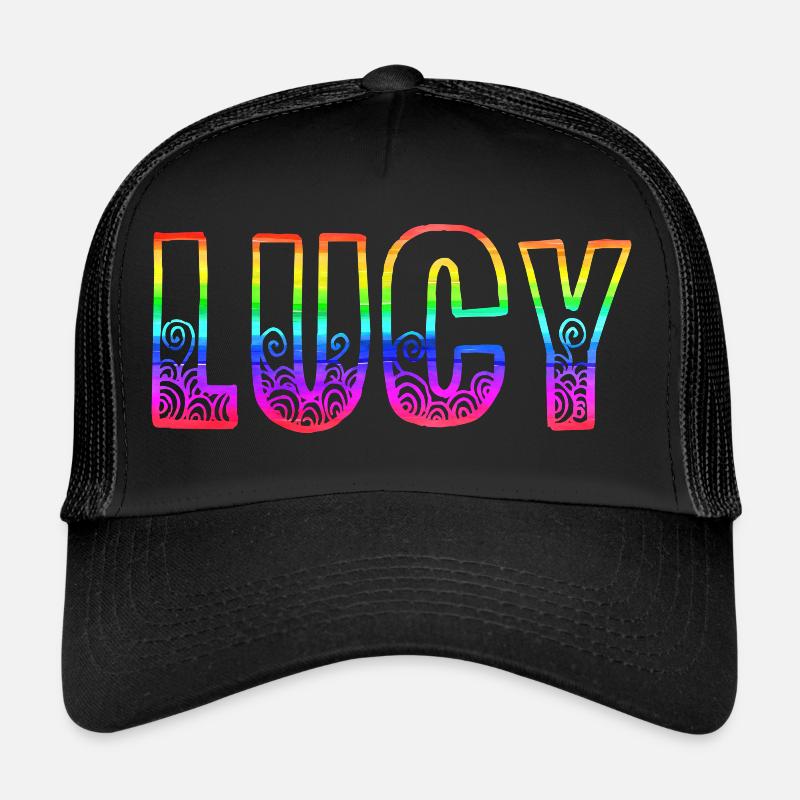 lucy rs rainbow Trucker Cap