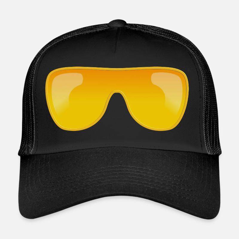 Lunettes de soleil dorées Casquette trucker 