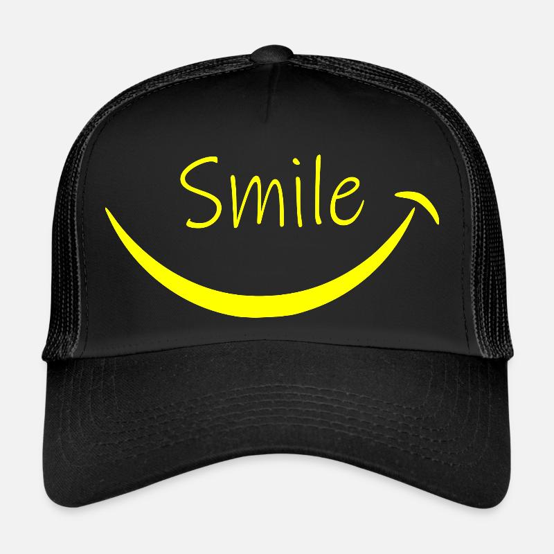Smile - Trucker Cap - Schwarz/Schwarz