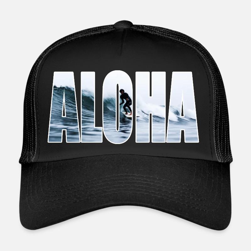 ALOHA - Trucker Cap - Schwarz/Schwarz