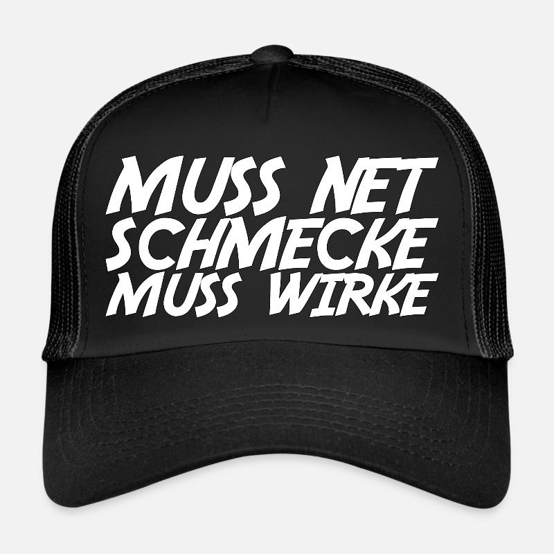 Bodybuilding Spruch hessisch Hessen Geschenk - Trucker Cap - Schwarz/Schwarz