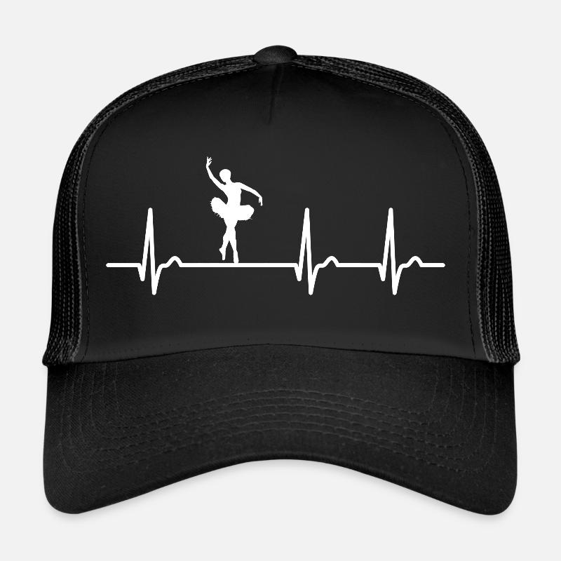 Courbe ECG - courbe cardiaque - pouls - ballet - art Casquette trucker 