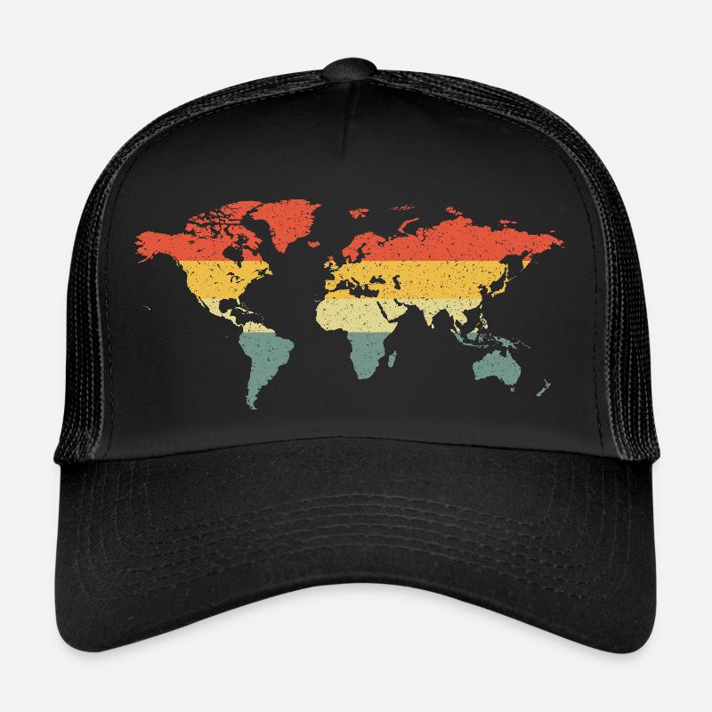Carte du monde Vintag Retro Casquette trucker 