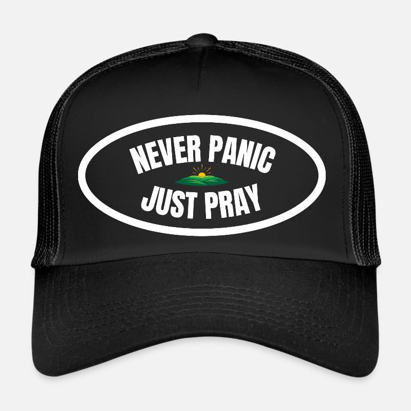 Ne paniquez jamais, priez simplement chrétien priez Cadeau - Casquette trucker  - noir/noir