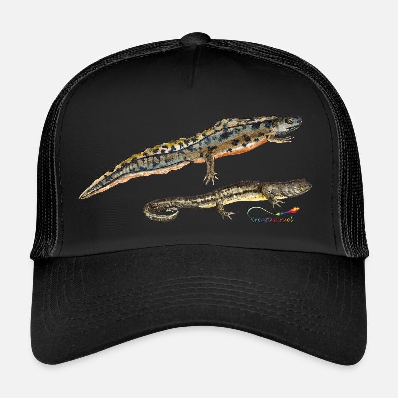Teich-Molche - Trucker Cap - Schwarz/Schwarz