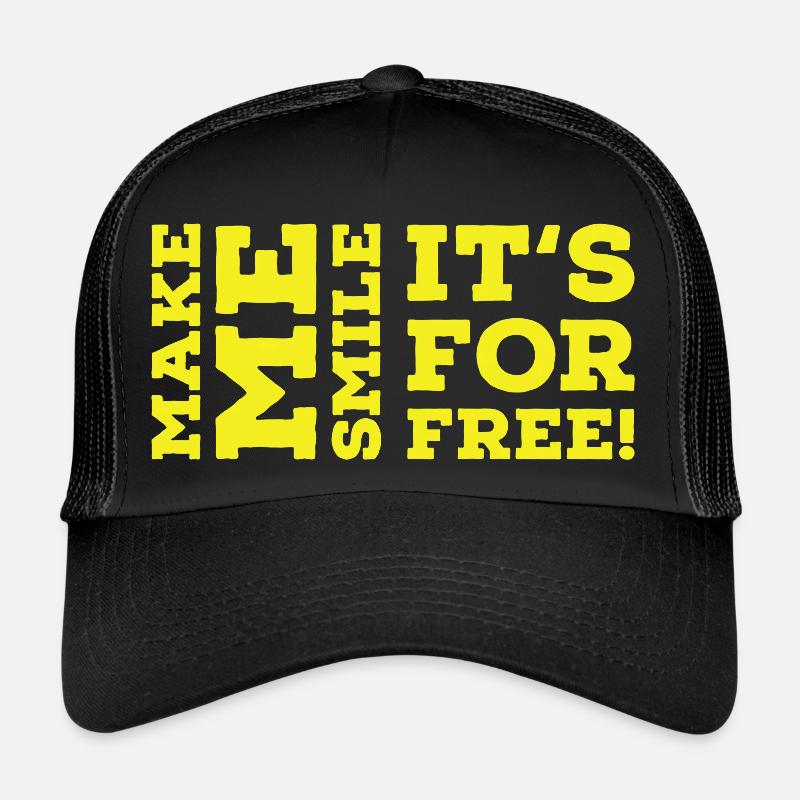 Make me smile - Trucker Cap - Schwarz/Schwarz
