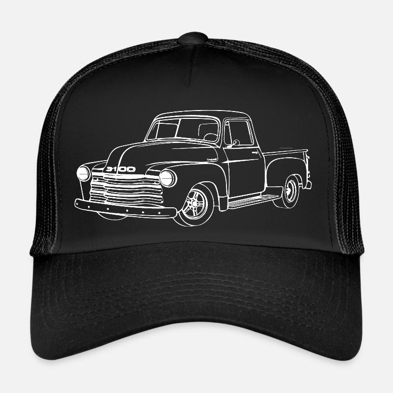 1949 Chevy 3100 stepside classic pickup truck - Trucker Cap - black/black