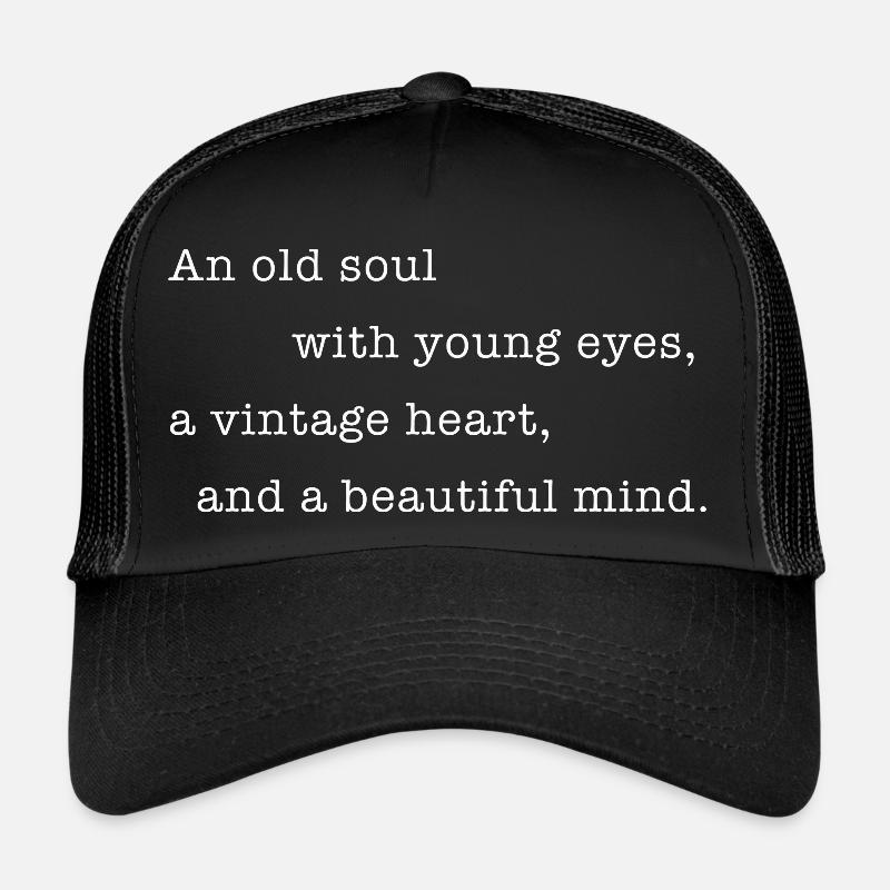 Old soul - Trucker Cap - Schwarz/Schwarz