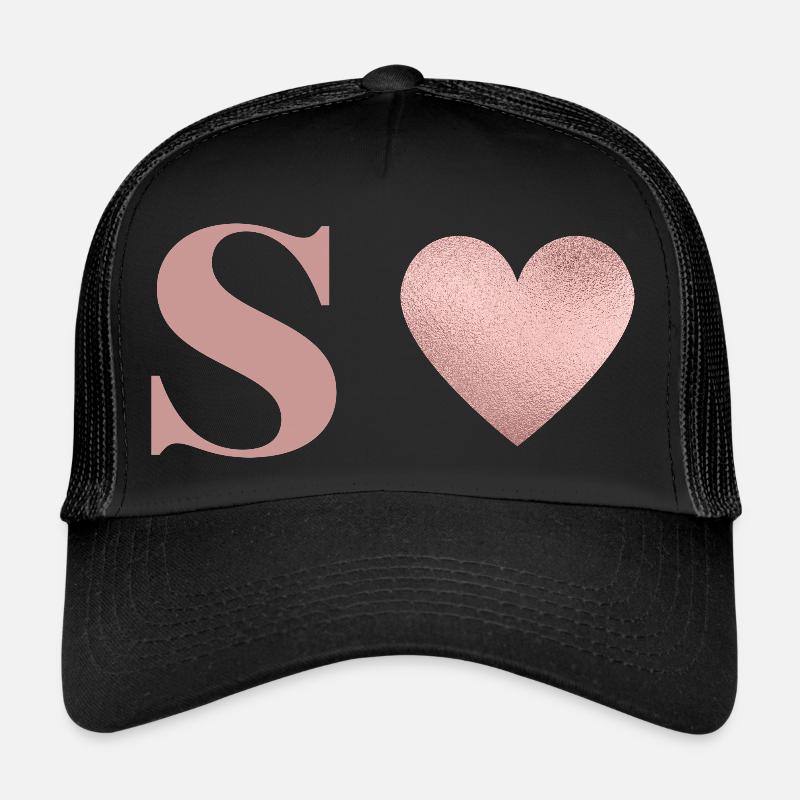 Buchstabe s Herz roségold Trucker Cap