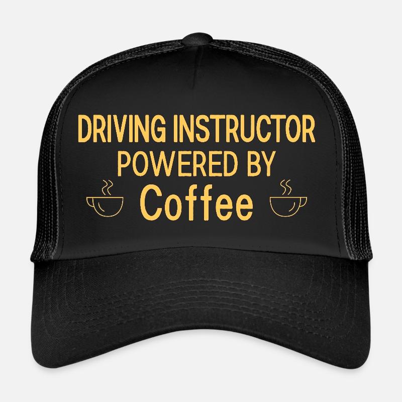 Driving Instructor Powered By Coffee Drive Tutor Trucker Cap