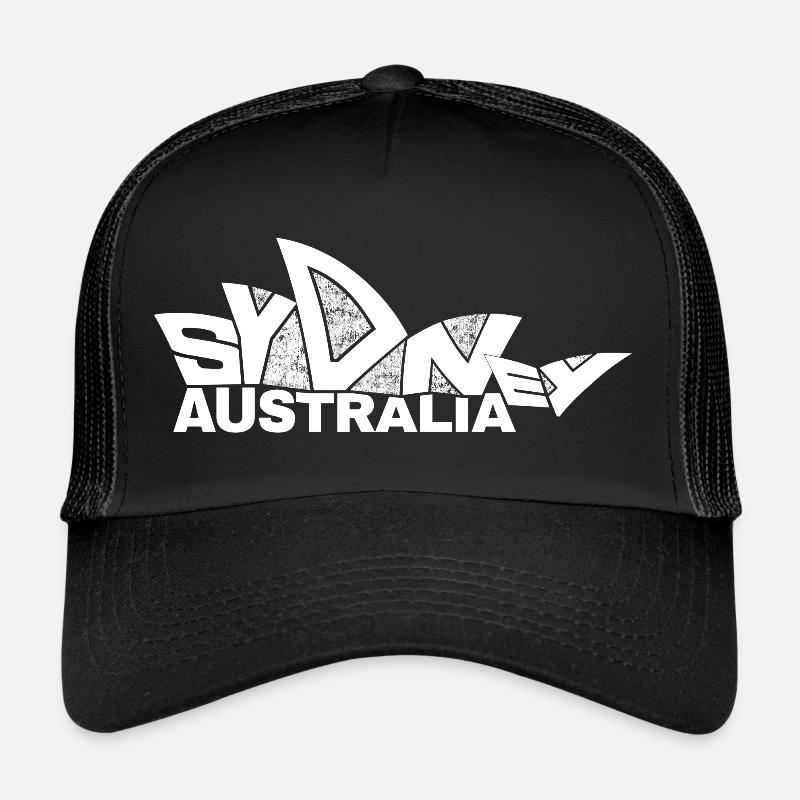 Sydney Souvenir Opera House Australia typography - Trucker Cap - black/black