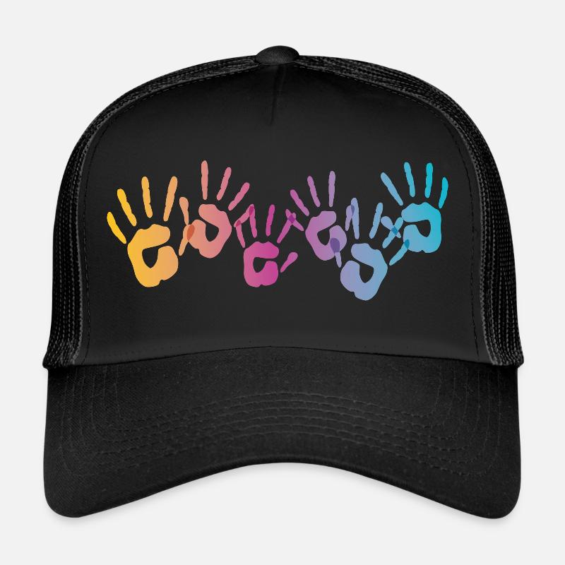 Farbe Hand Klecks bunt Maler Geschenk Abdruck cool Trucker Cap
