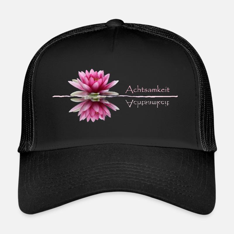 Mindfulness, water lily - Trucker Cap - black/black