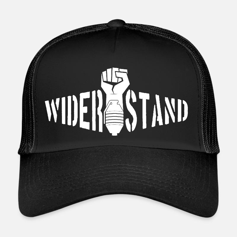 WIDERSTAND DEMO DEMONSTRATION - Trucker Cap - Schwarz/Schwarz