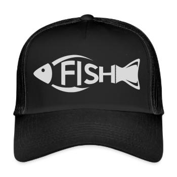 fish fishing fisherman fish fishing - Trucker Cap - black/black - Front
