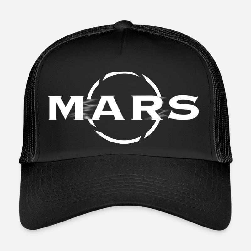 Mars weiße Schrift Trucker Cap