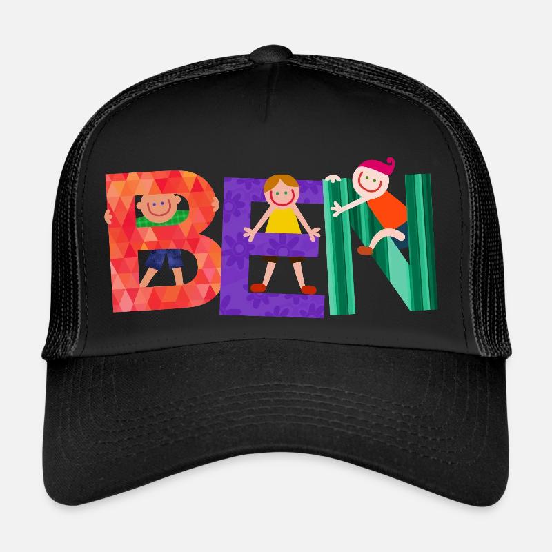 Ben - Trucker Cap - Schwarz/Schwarz