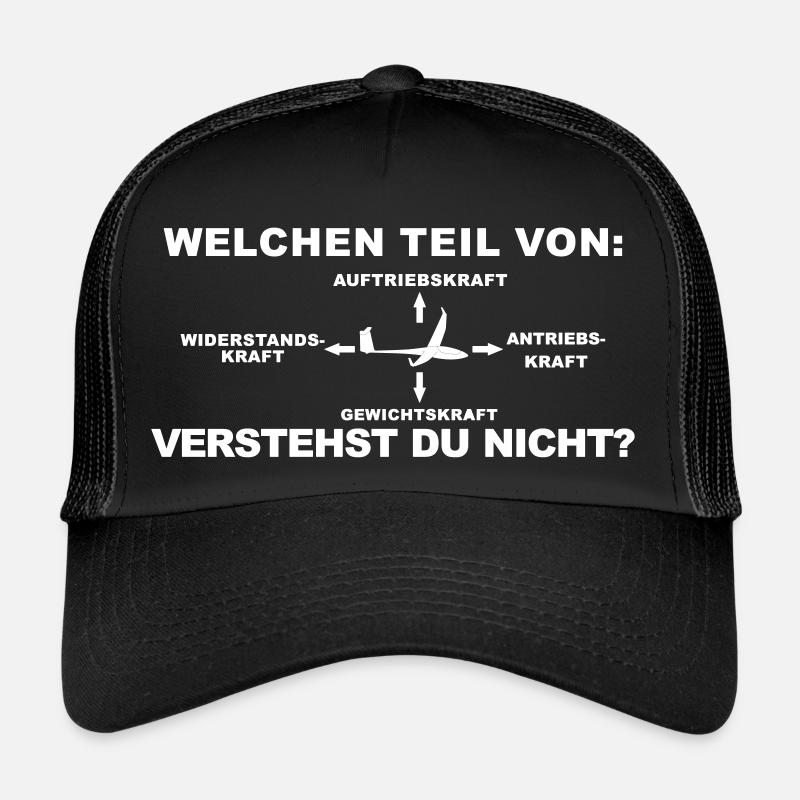 Welchen Teil verstehst du nicht Segelflieger Pilot - Trucker Cap - Schwarz/Schwarz