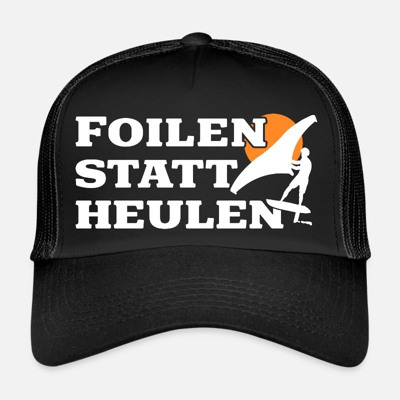 Wing Foiling Surf Surfing Surfer - Trucker Cap - Schwarz/Schwarz