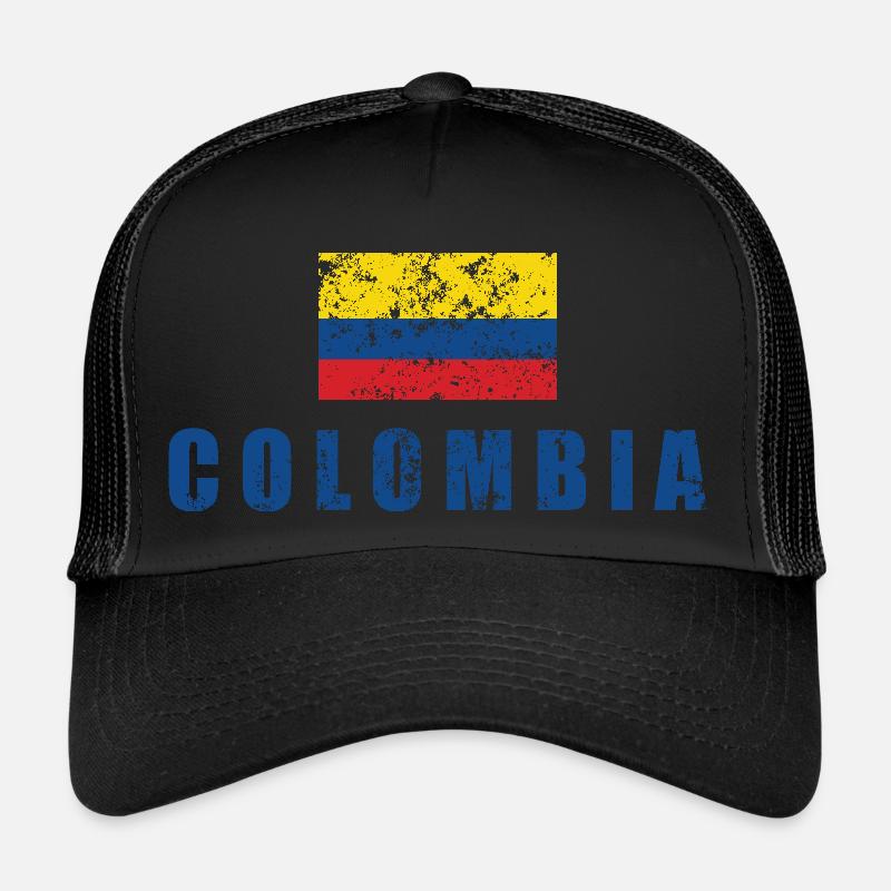 Kolumbien - Trucker Cap - Schwarz/Schwarz