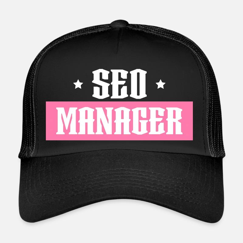 SEO Manager tshirt rose noir Casquette trucker 