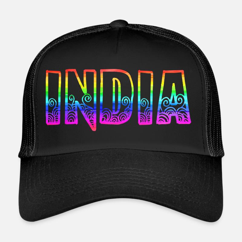 india rs rainbow Trucker Cap