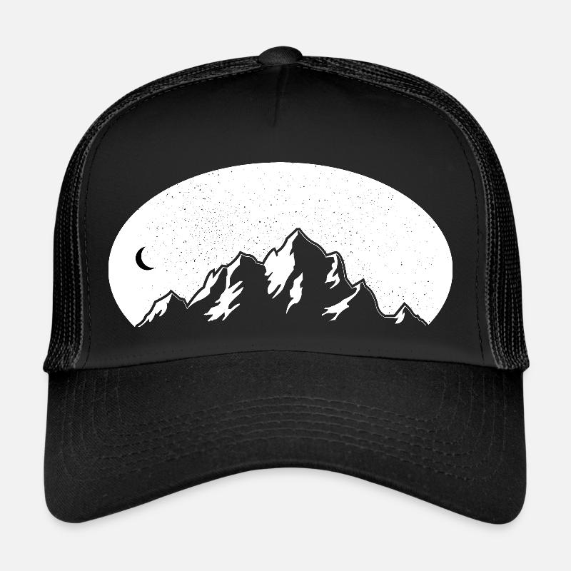 Wanderer Bergdesign - Trucker Cap - Schwarz/Schwarz