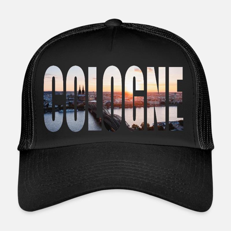 COLOGNE SKYLINE - Trucker Cap - Schwarz/Schwarz
