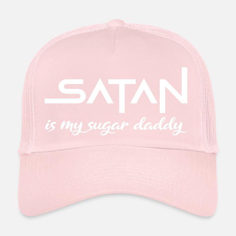 Satan sugar daddy Spruch Geschenk white Trucker Cap