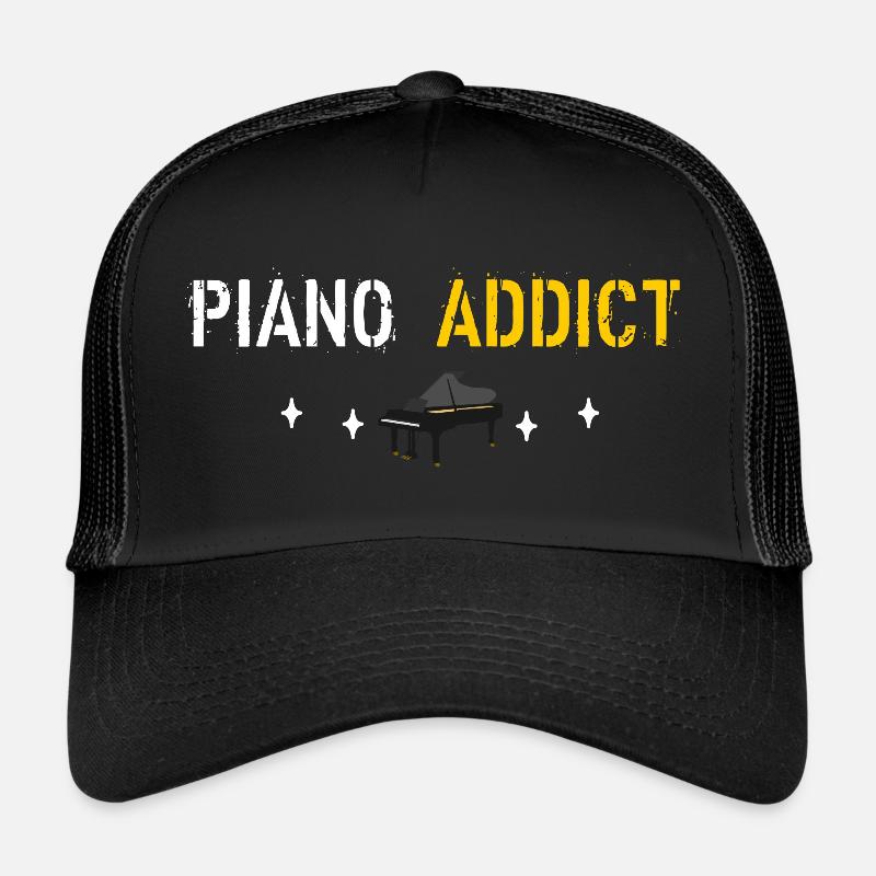 Piano addict - Casquette trucker  - noir/noir