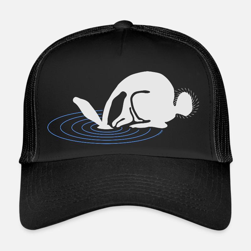 A white rabbit - Trucker Cap - Schwarz/Schwarz