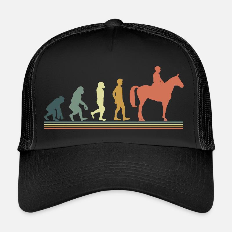 Evolution cheval - Casquette trucker  - noir/noir