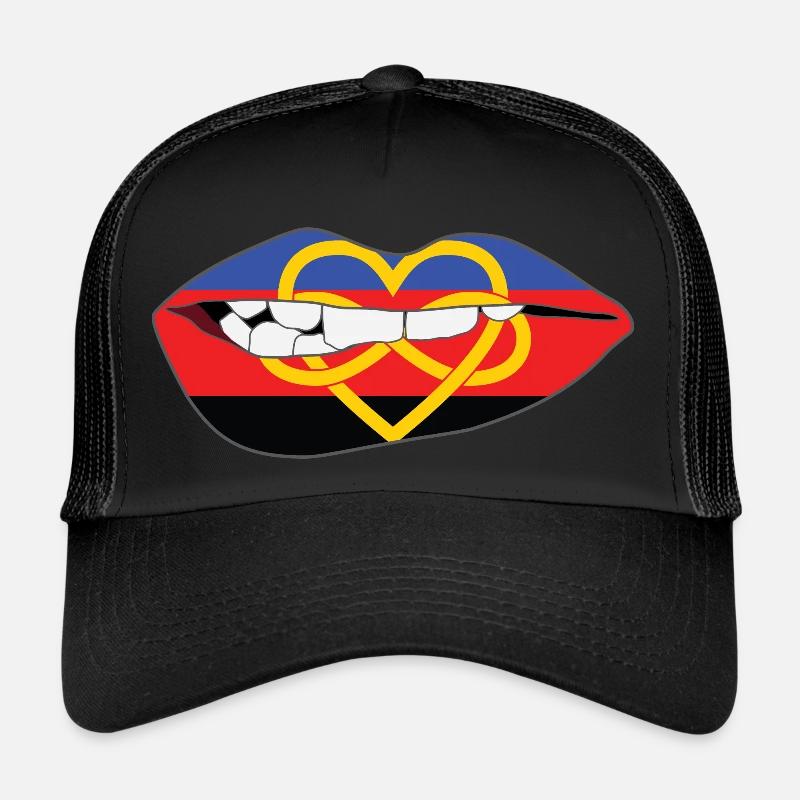 Biting Lips - Polyamory Flag Trucker Cap
