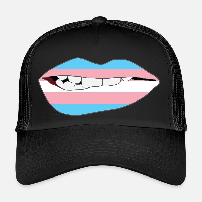 Biting Lips - Transgender Flag Trucker Cap