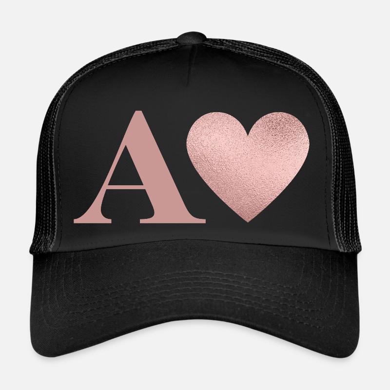 Roségold Herz Buchstabe Trucker Cap