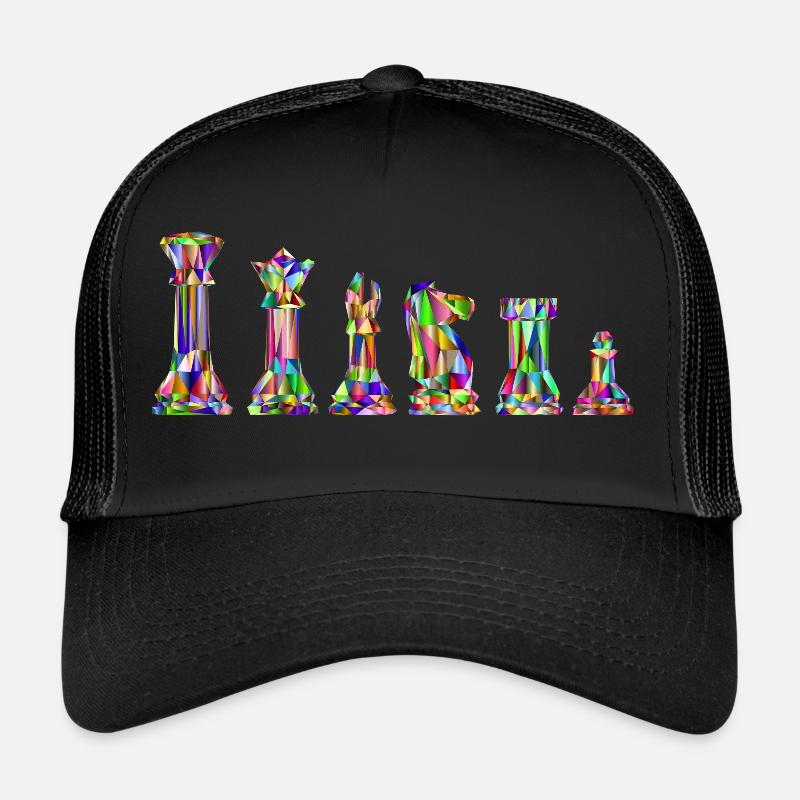 Échecs colorés - Casquette trucker  - noir/noir