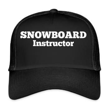 Instructeur Snowboard | Conception de snowboarder d'hiver - Casquette trucker  - noir/noir - Devant