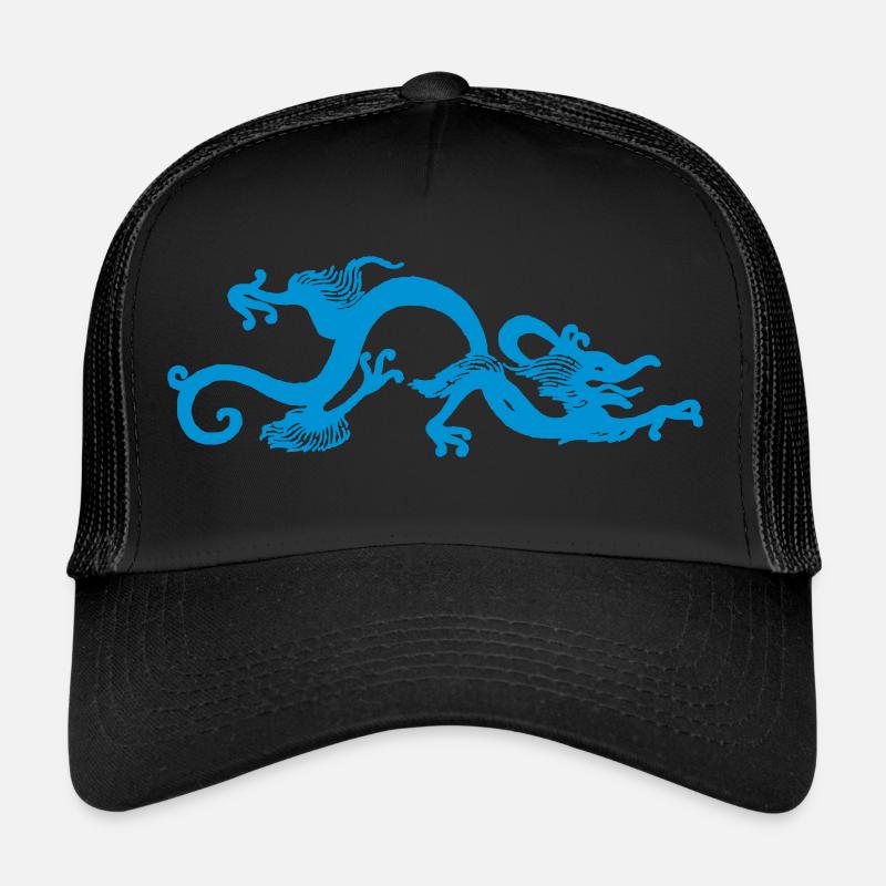 Dragon chinois - Casquette trucker  - noir/noir