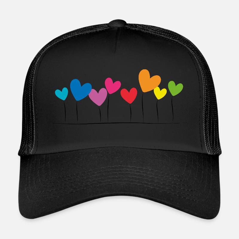 Herzchen - Trucker Cap - Schwarz/Schwarz