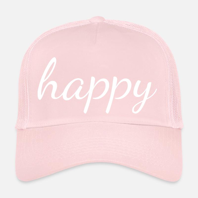 Lettrage HAPPY en blanc Casquette trucker 